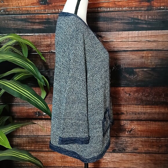 NWT Roz & Ali 2X Cardigan Sweater Knit Jacket Blazer Navy Chain Trim - Picture 7 of 13